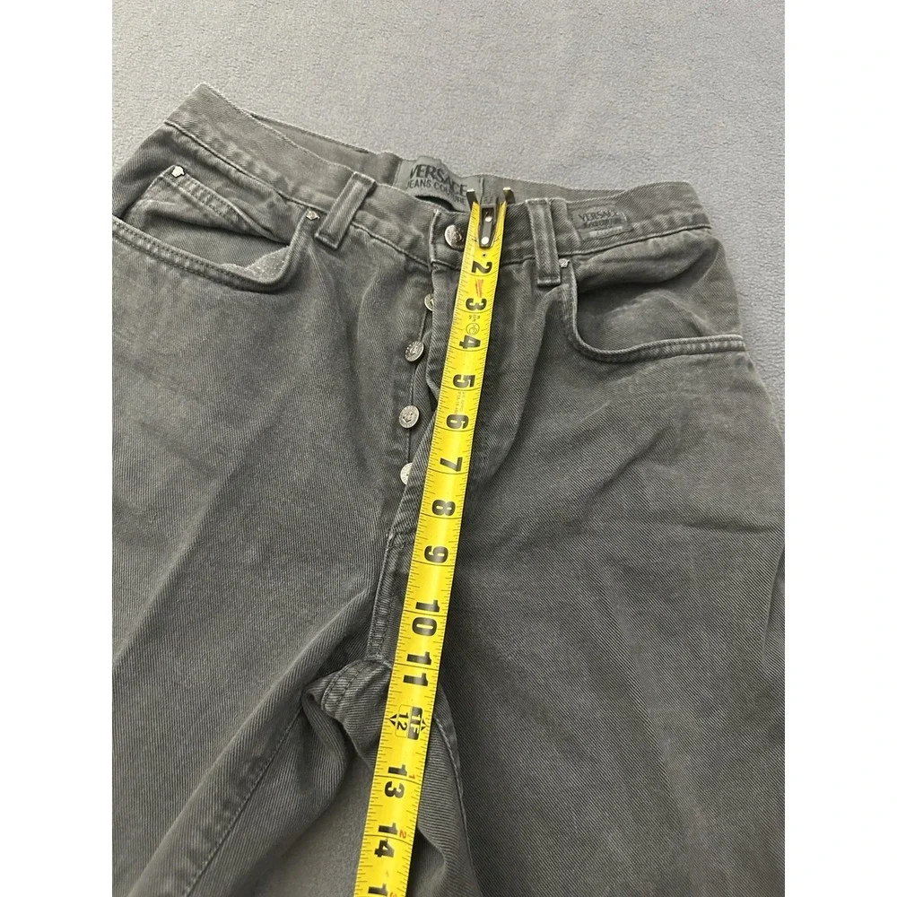 Vintage Versace Jeans Couture Mens 31 Black Straight Leg Ittierre Italy 90s